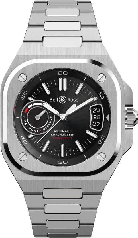 Bell & Ross BR-X5 Black Steel, reference BRX5R-BL-ST/SST, black dial, stainless steel case