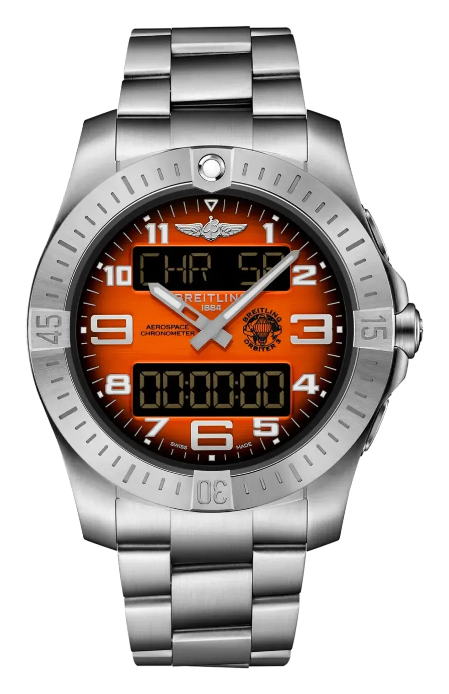 Breitling Aerospace B70 Orbiter, reference EB70101A1O1E1, orange dial, titanium case