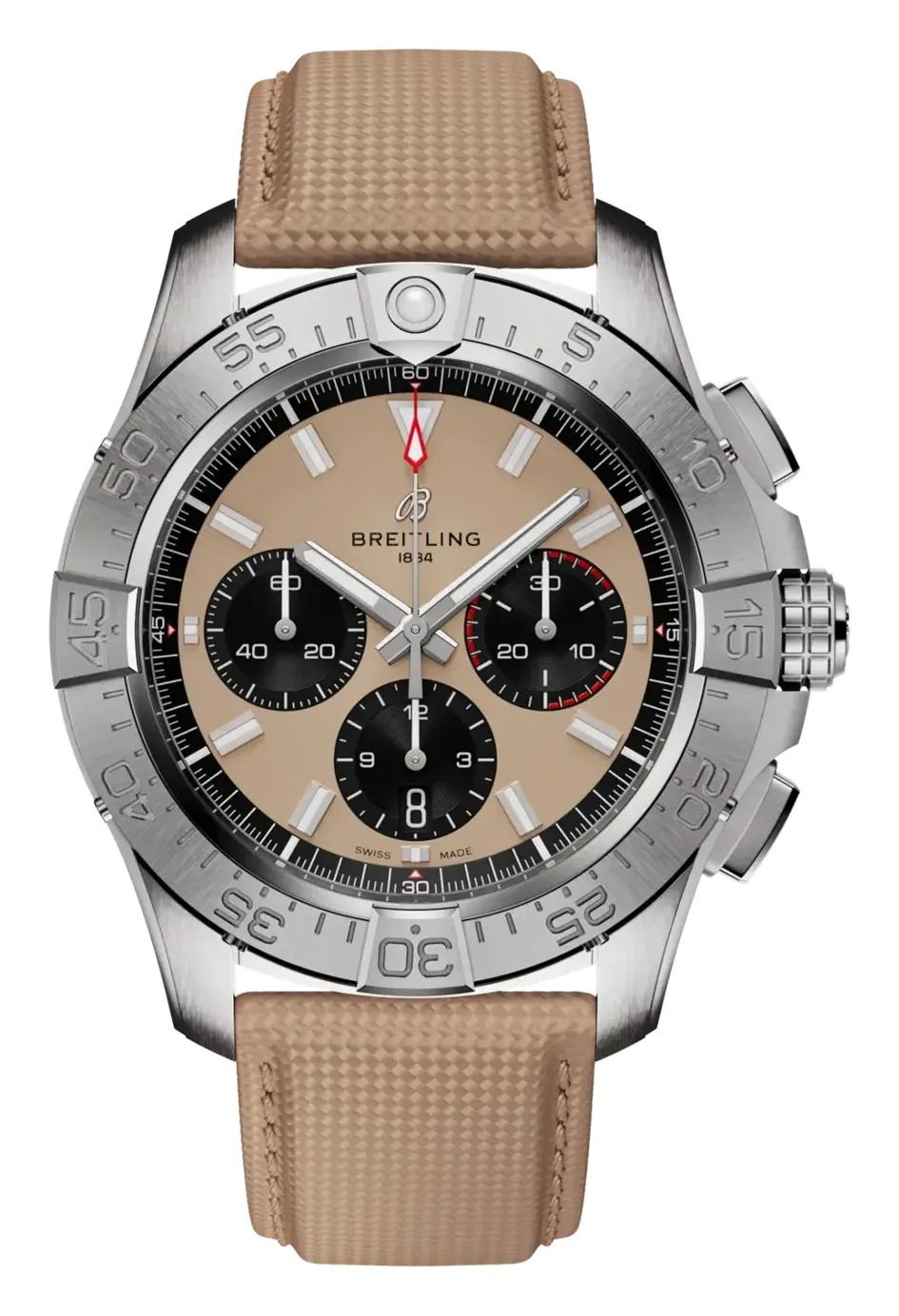 Breitling Avenger B01 Chronograph 44 AB0147, reference AB0147101A1X1, beige dial, stainless steel case