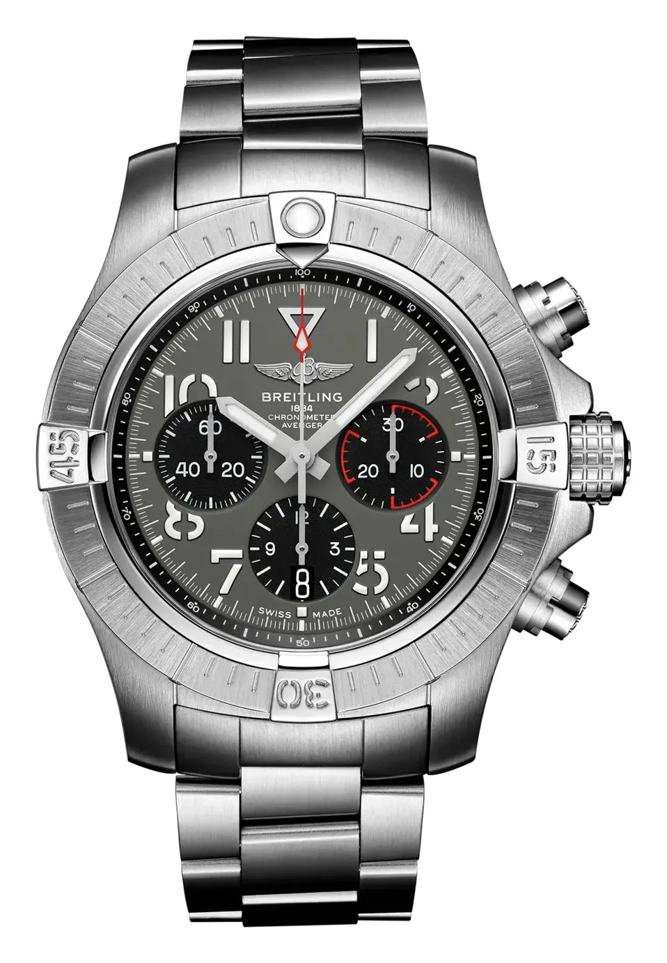 Breitling Avenger B01 Chronograph 45 AB0182, reference AB01821A1B1A1, grey dial, stainless steel case