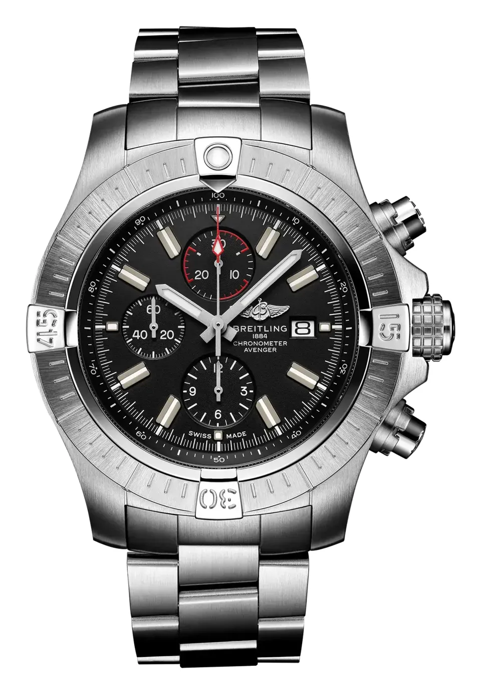 Breitling Avenger Chronograph 48, reference A13375101B1A1, black dial, stainless steel case