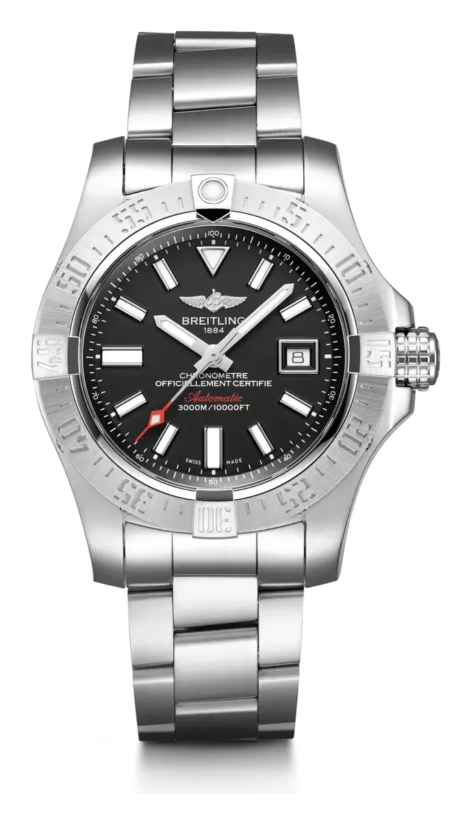 Breitling Avenger II Seawolf, reference A17331101B1A1, black dial, stainless steel case