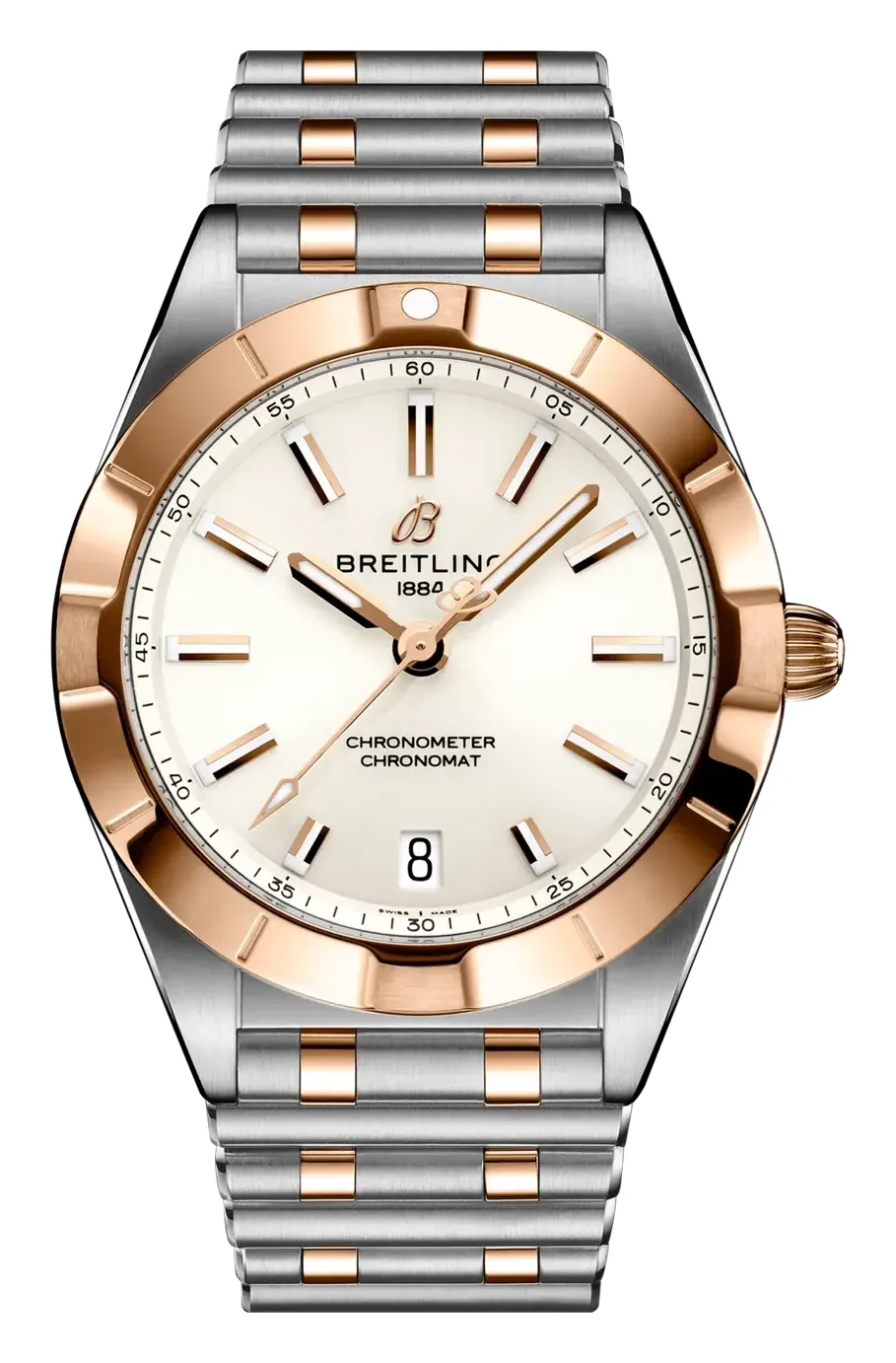 Breitling Chronomat 32 U77310, reference U77310101A1U1, white dial, rose gold and stainless steel case