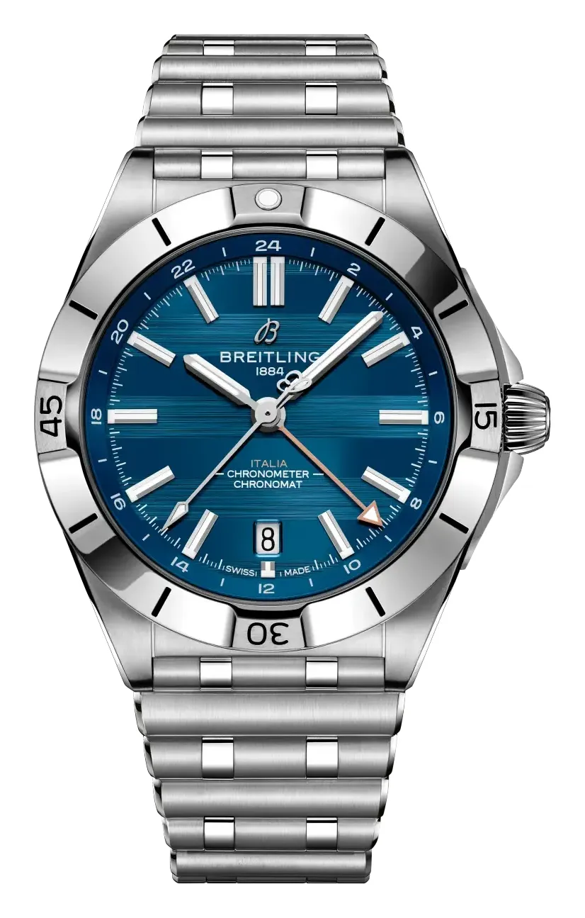 Breitling Chronomat 40 GMT, reference A323981C1C1A1, blue dial, stainless steel case