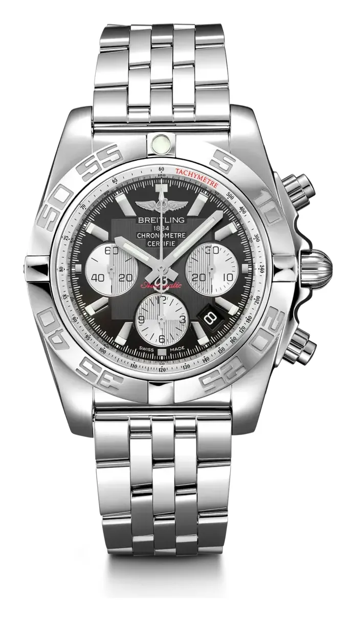 Breitling Chronomat 44 AB0110, reference AB0110121B1A1, black dial, stainless steel case