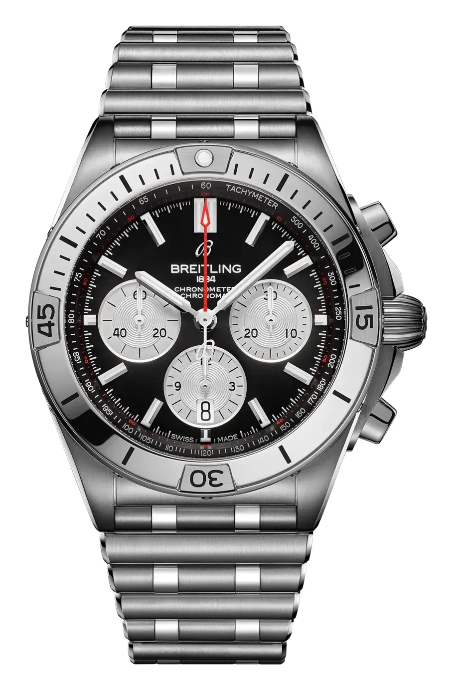 Breitling Chronomat B01 42 AB0134, reference AB0134101B1A1, black dial, stainless steel case