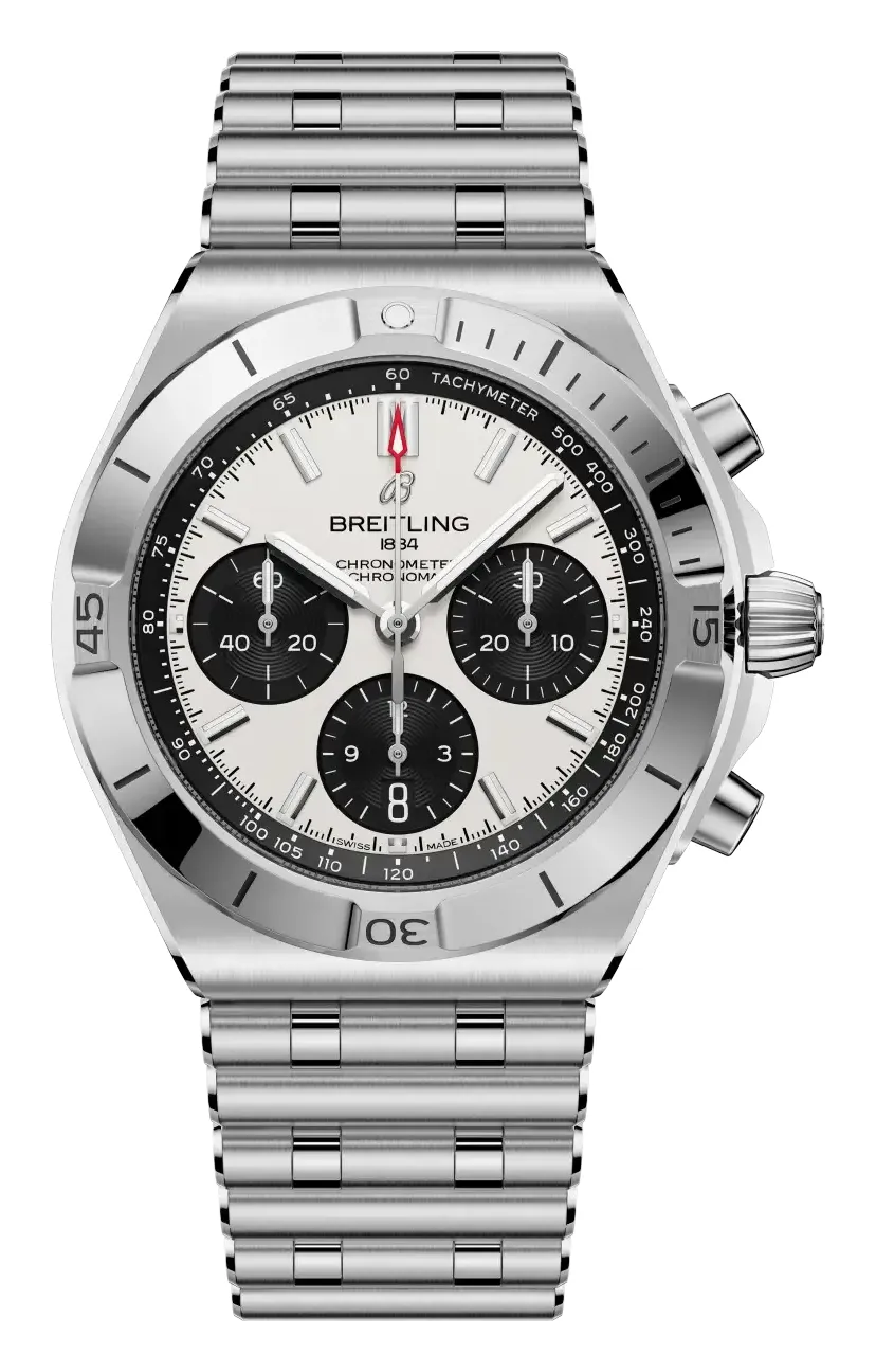Breitling Chronomat B01 42 AB0158, reference AB0158101A1A1, white dial, stainless steel case