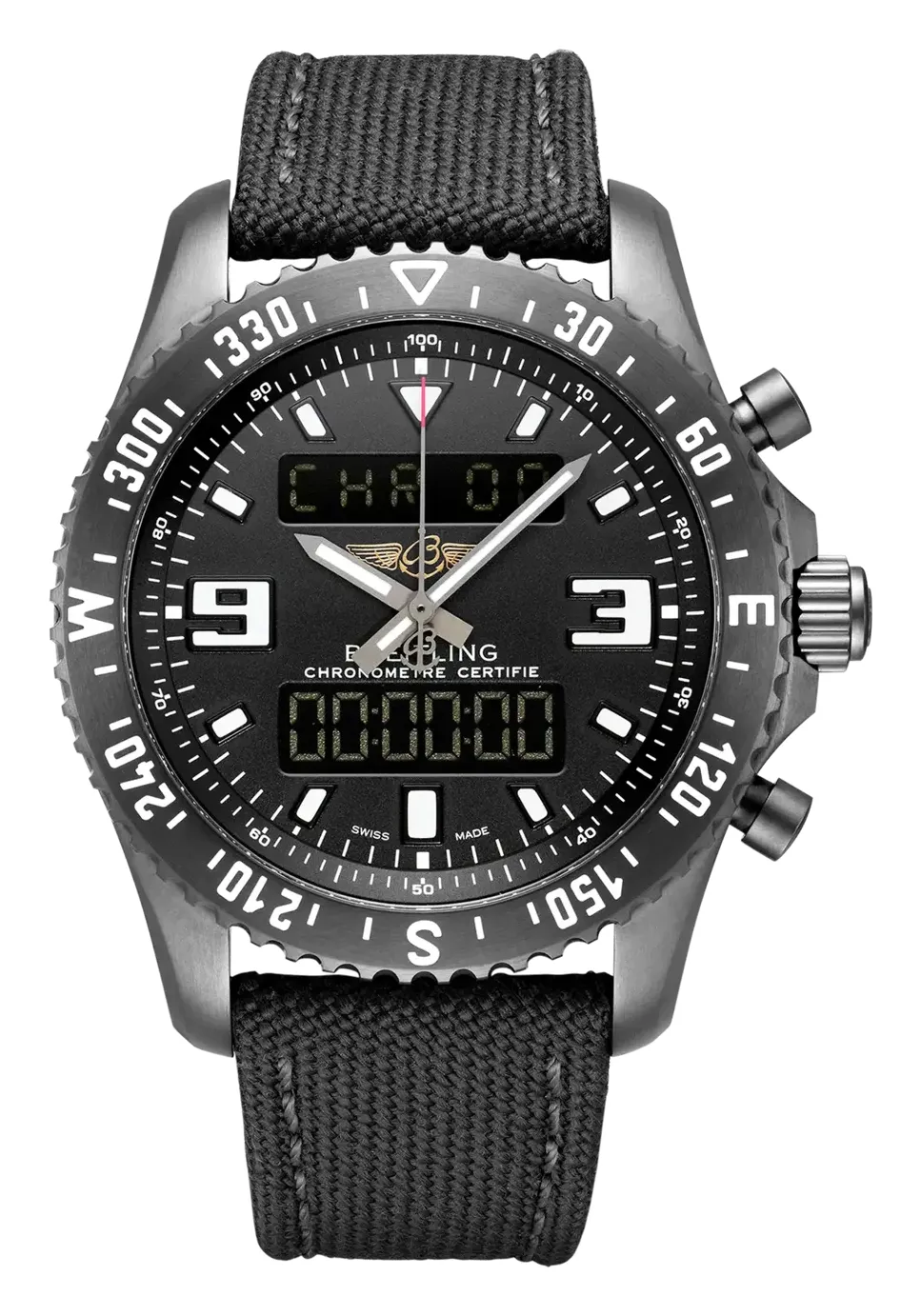 Breitling Chronospace Military Blacksteel, reference M78367101B1W1, black dial, stainless steel case