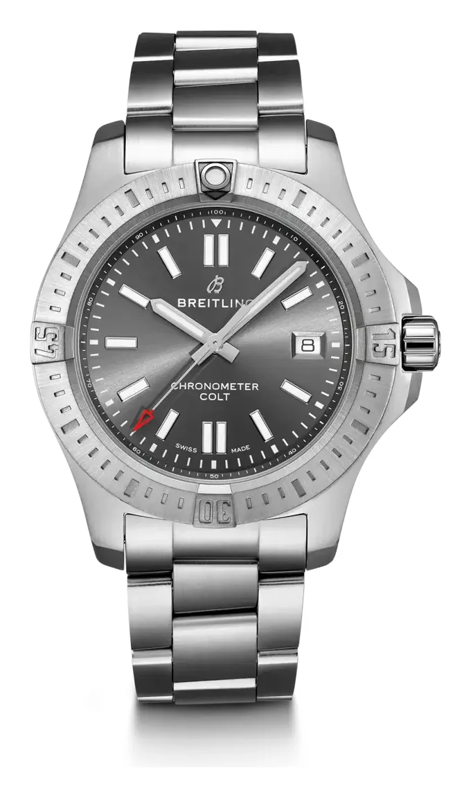 Breitling Colt 41 Automatic, reference A17313101F1A1, grey dial, stainless steel case