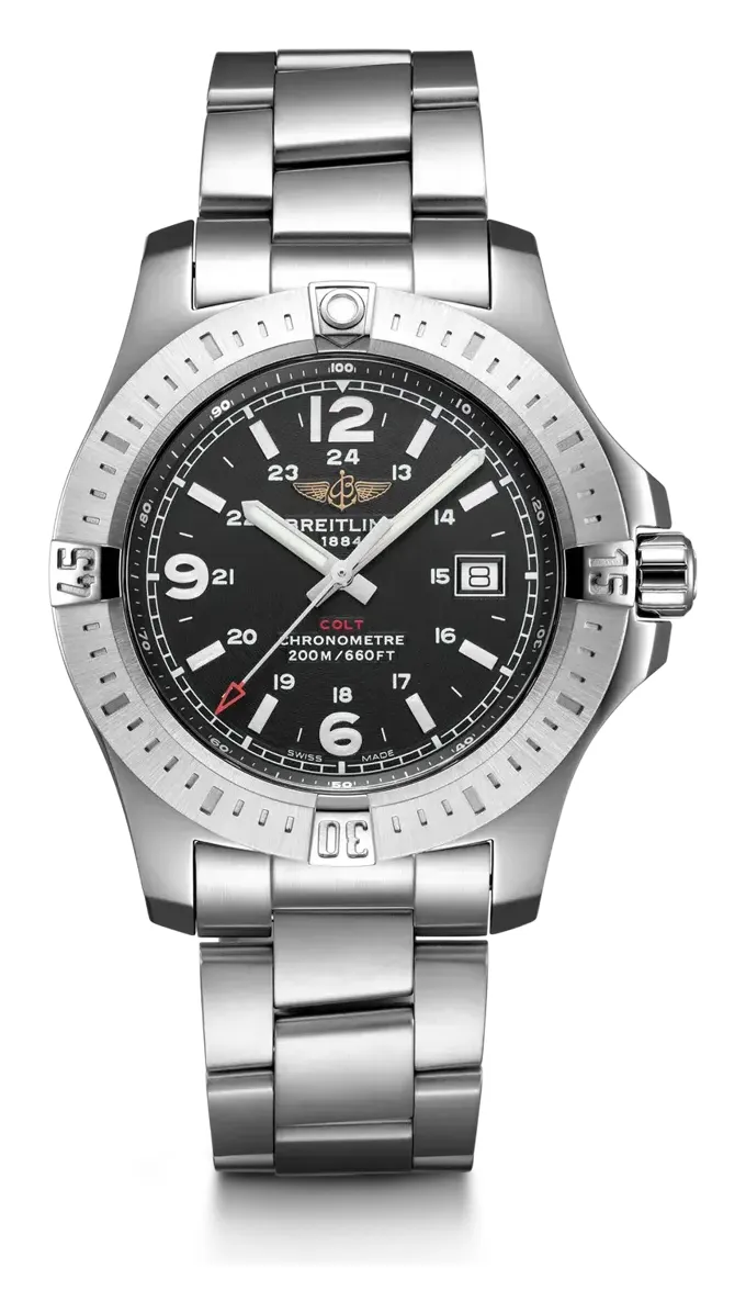 Breitling Colt Quartz Stratus, reference A74388111B1A1, black dial, stainless steel case