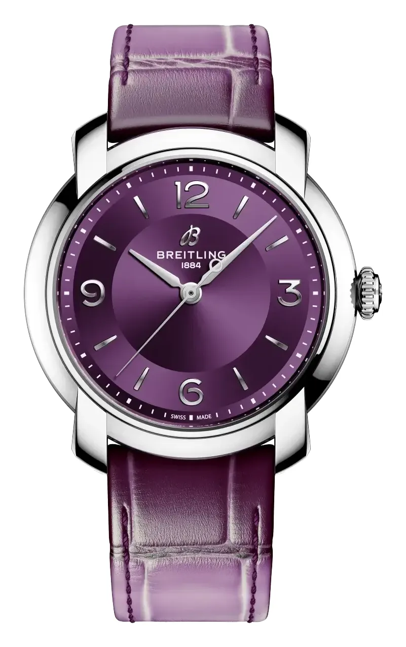 Breitling Lady Premier 36 Automatic Stainless, reference A10310121Q1P1, purple dial, stainless steel case