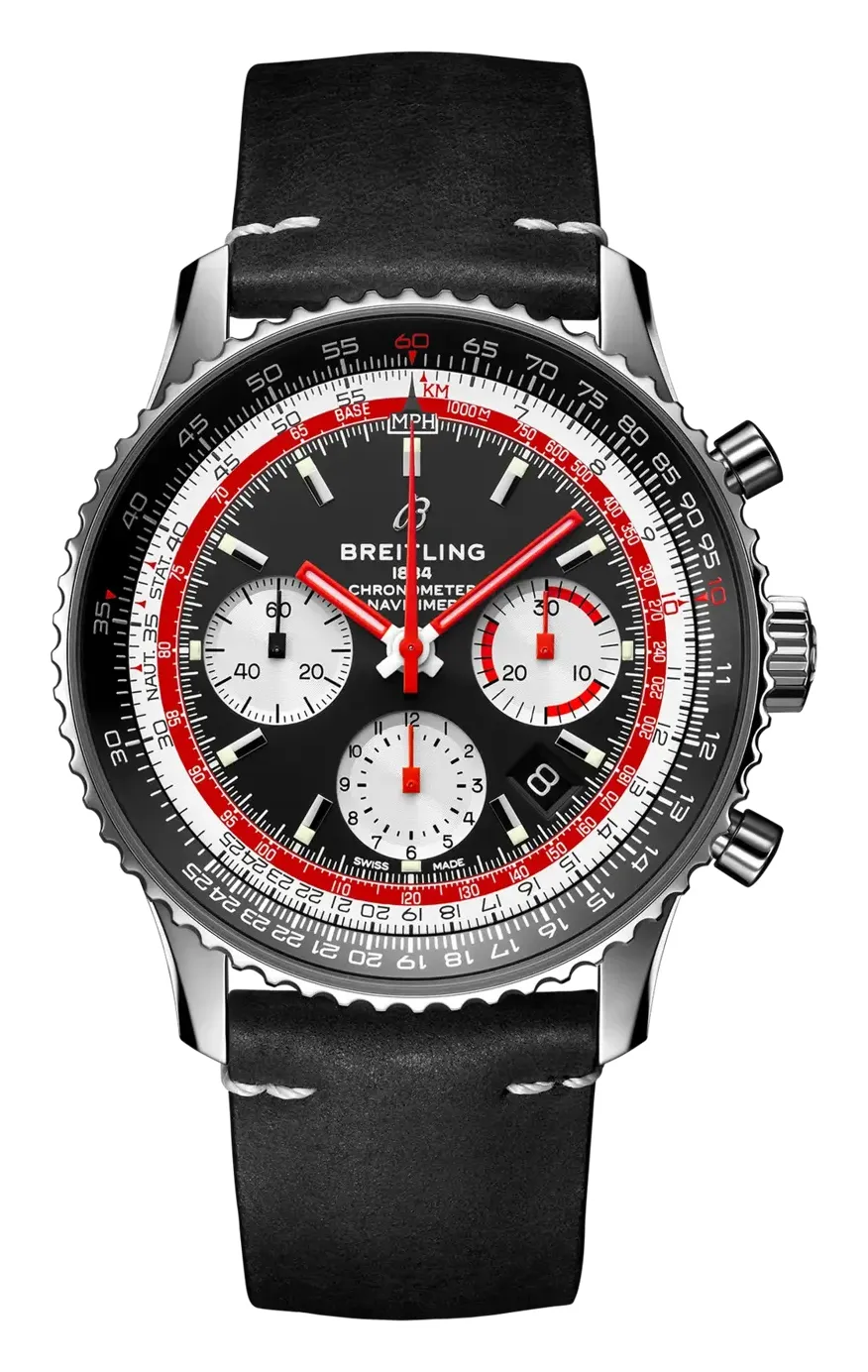 Breitling Navitimer 1 B01 Chronograph 43, reference AB01211B1B1X2, black dial, stainless steel case
