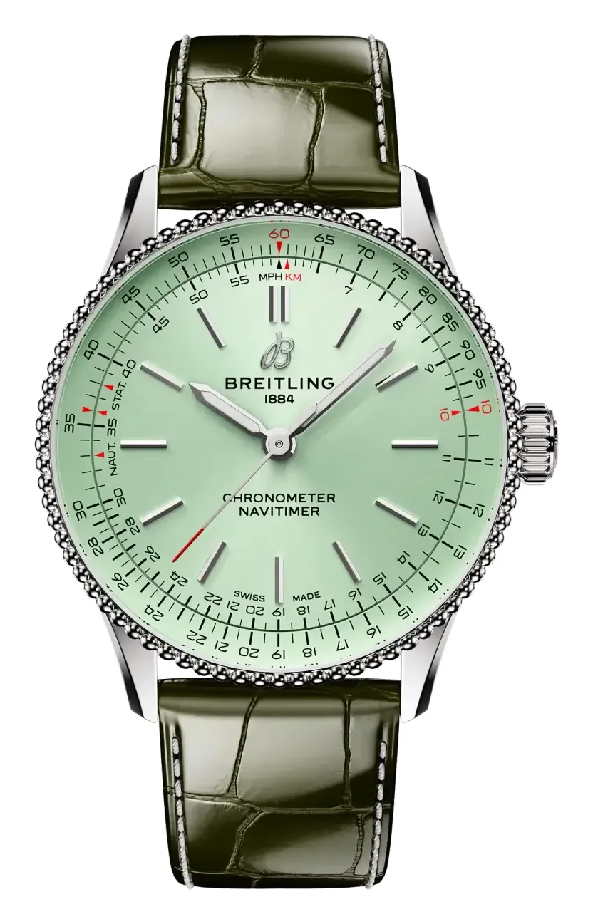 Breitling Navitimer Automatic 36 A17327, reference A17327361L1P1, green dial, stainless steel case