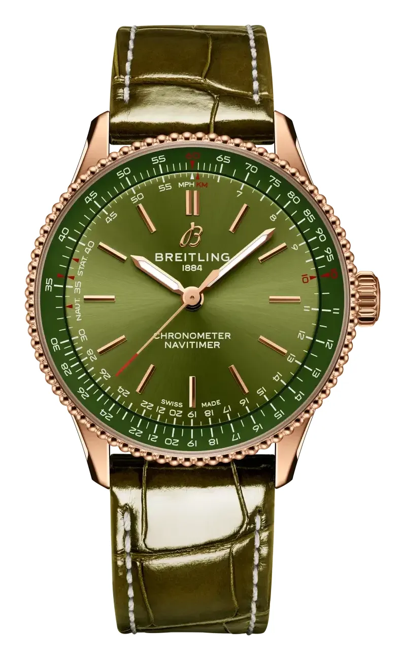 Breitling Navitimer Automatic 36 R17327, reference R17327371L1P1, green dial, rose gold case