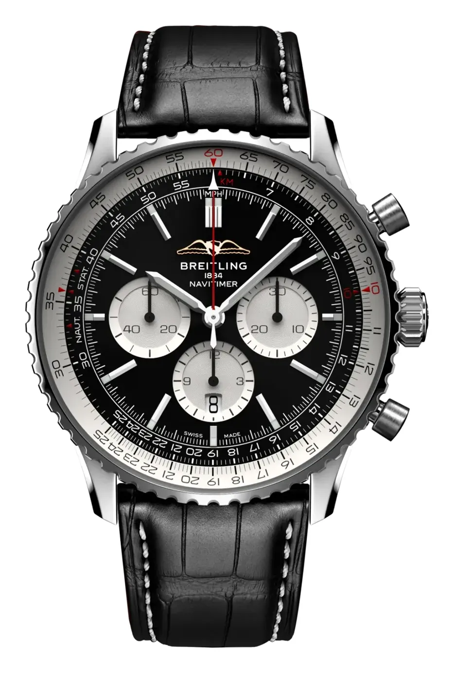 Breitling Navitimer B01 Chronograph 46 AB0137, reference AB0137211B1P1, black dial, stainless steel case