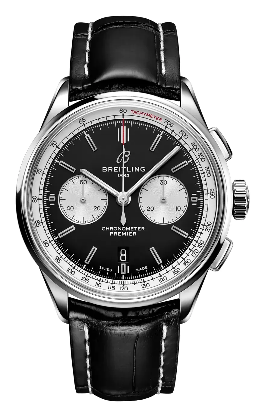 Breitling Premier B01 Chronograph 42 AB0118, reference AB0118371B1P1, black dial, stainless steel case