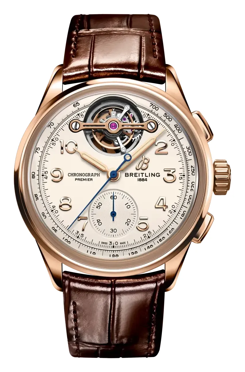 Breitling Premier Heritage B21 Chronograph Tourbillon RB2120, reference RB2120211G1P1, rose gold case