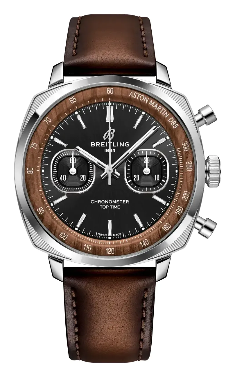 Breitling Premier Top Time B01 Tribute to Aston Martin DB5 Stainless, reference PB0178121B1X1, black dial, platinum and stainless steel case