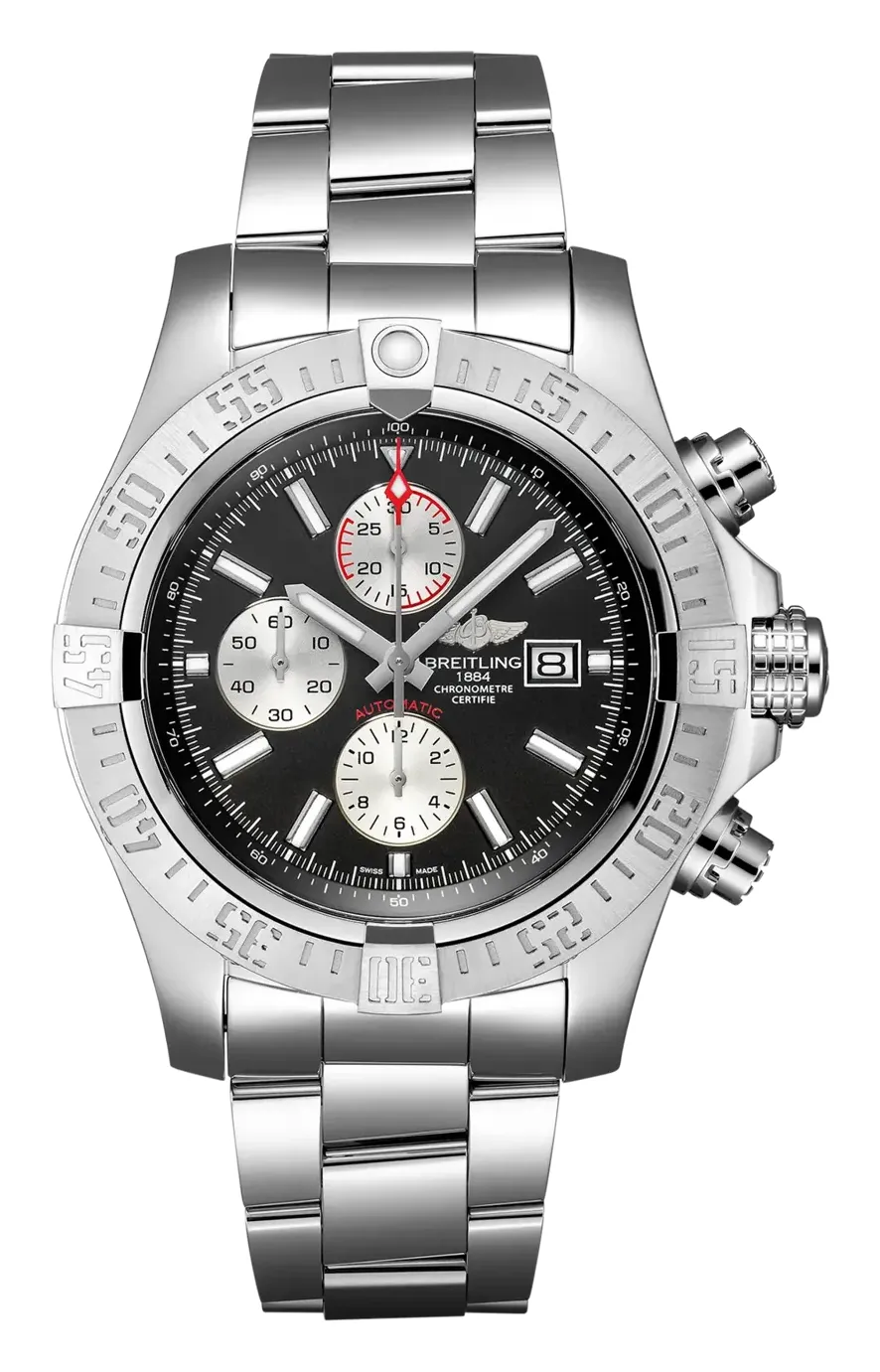 Breitling Super Avenger II, reference A13371111B1A1, black dial, stainless steel case