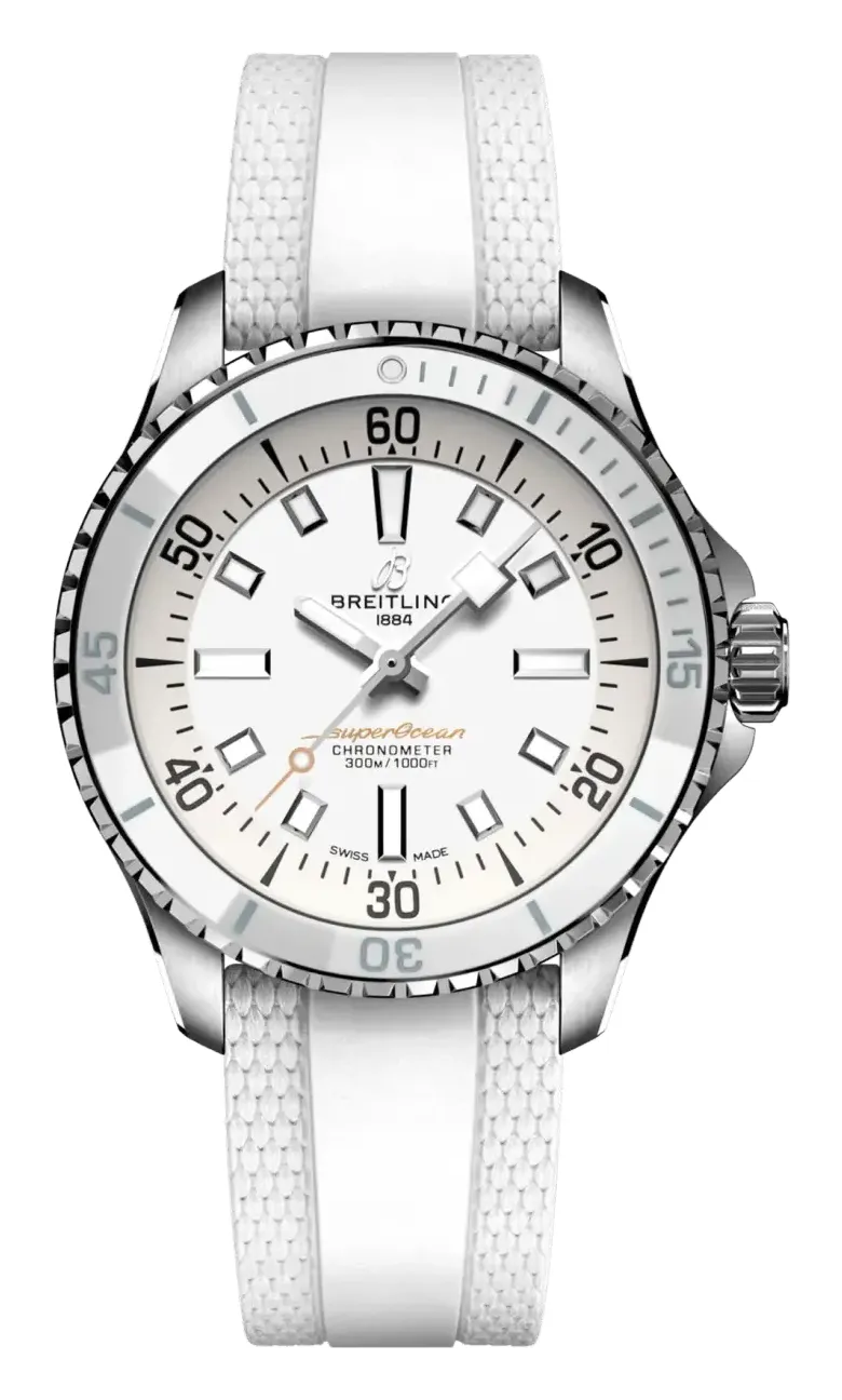 Breitling SuperOcean Automatic 36, reference A17377211A1S1, white dial, ceramic and stainless steel case