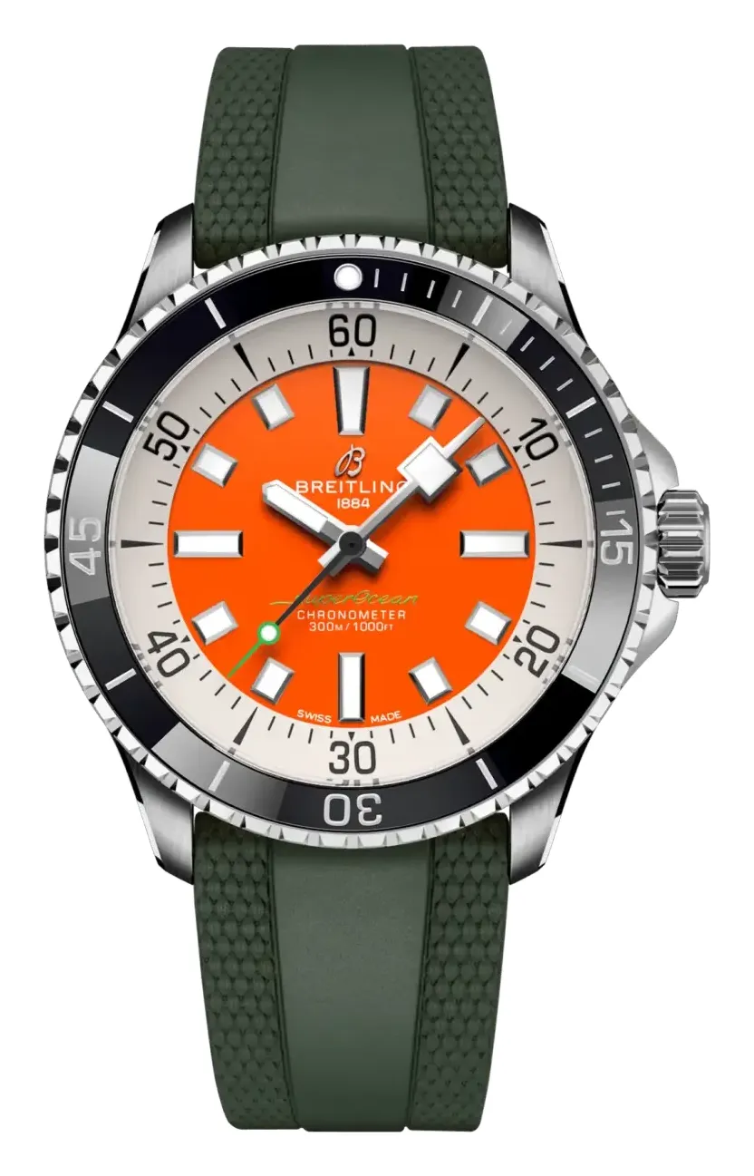 Breitling SuperOcean Automatic 42 A17375, reference A173751A1O1S1, orange dial, ceramic and stainless steel case