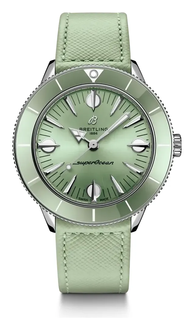 Breitling Superocean Heritage '57 Pastel Paradise, reference A10340361L1X1, green dial, stainless steel case