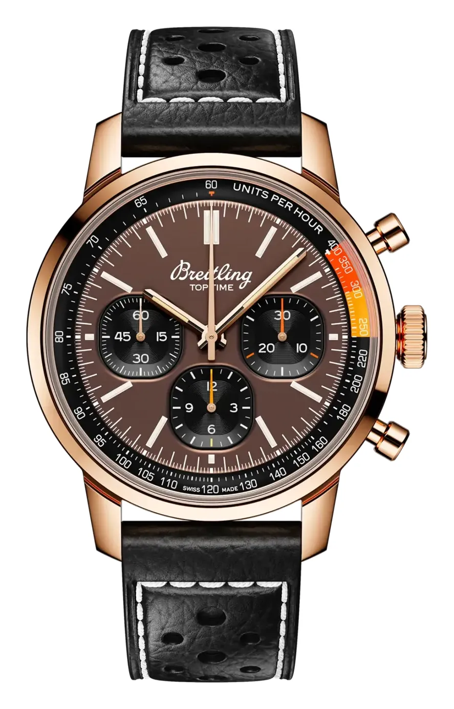 Breitling Top Time B01, reference RB01761A1Q1X1, brown dial, rose gold case