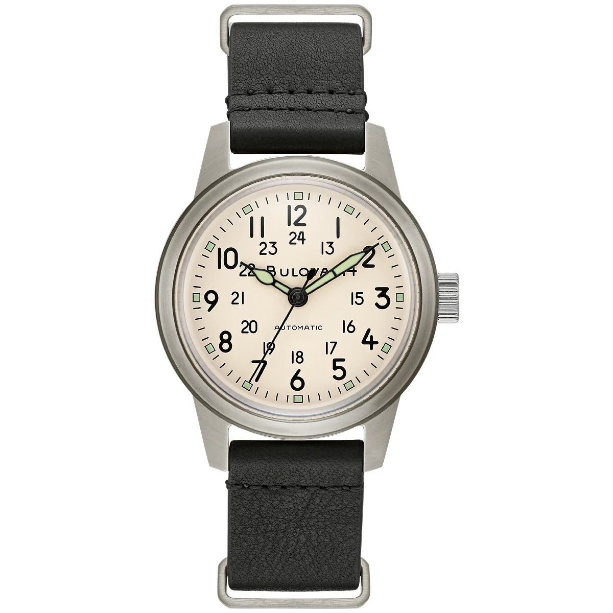 Bulova Hack Watch, reference 96A246, ivory dial, stainless steel case