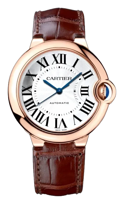 Cartier Ballon Bleu de Cartier 36 Automatic, reference WGBB0009, silver dial, rose gold case