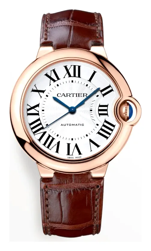 Cartier Ballon Blue de Cartier 36 Automatic, reference WGBB0009, silver dial, rose gold case