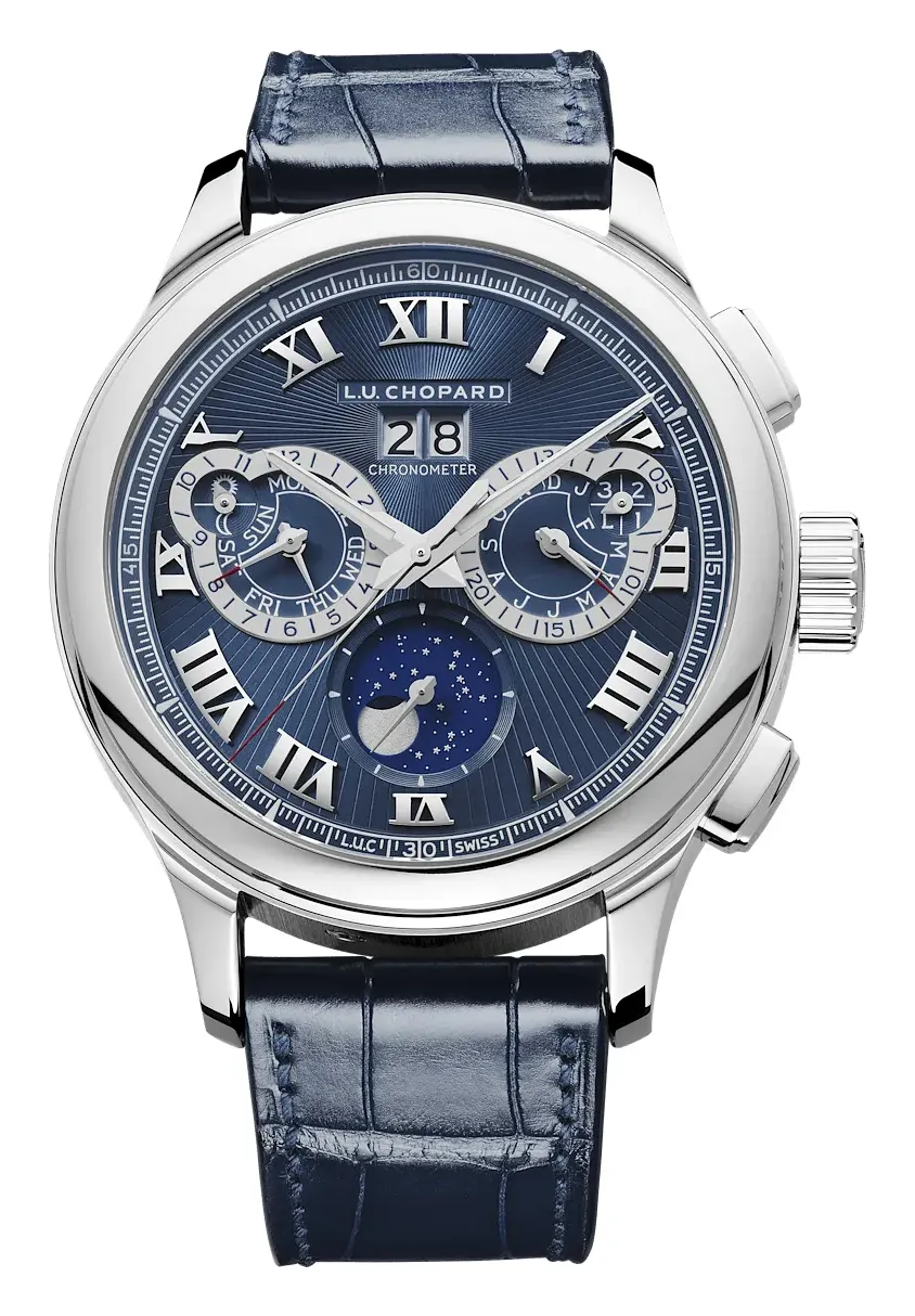 Chopard L.U.C Perpetual Chrono, reference 161973-9001, gold dial, platinum case