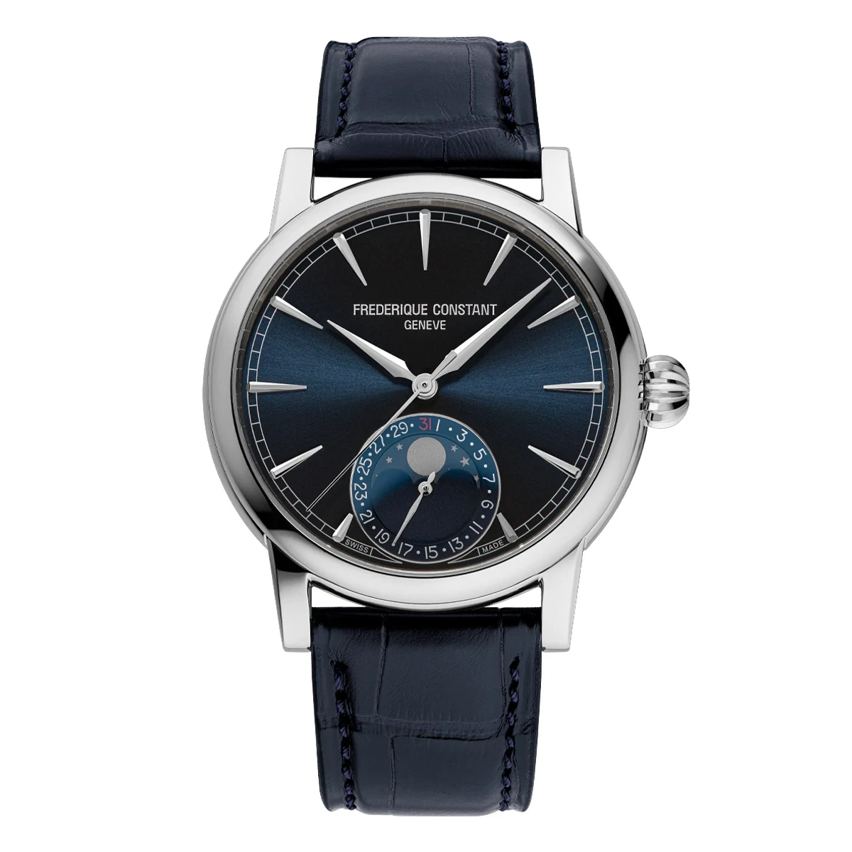 Frederique Constant Classic Moonphase Date Manufacture, reference FC-716N3H6, blue dial, stainless steel case