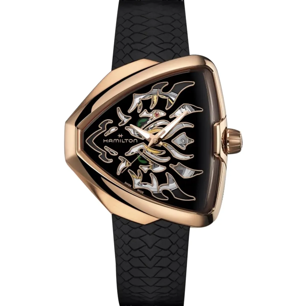 Hamilton Ventura Elvis80 Skeleton, reference H24525332, stainless steel case