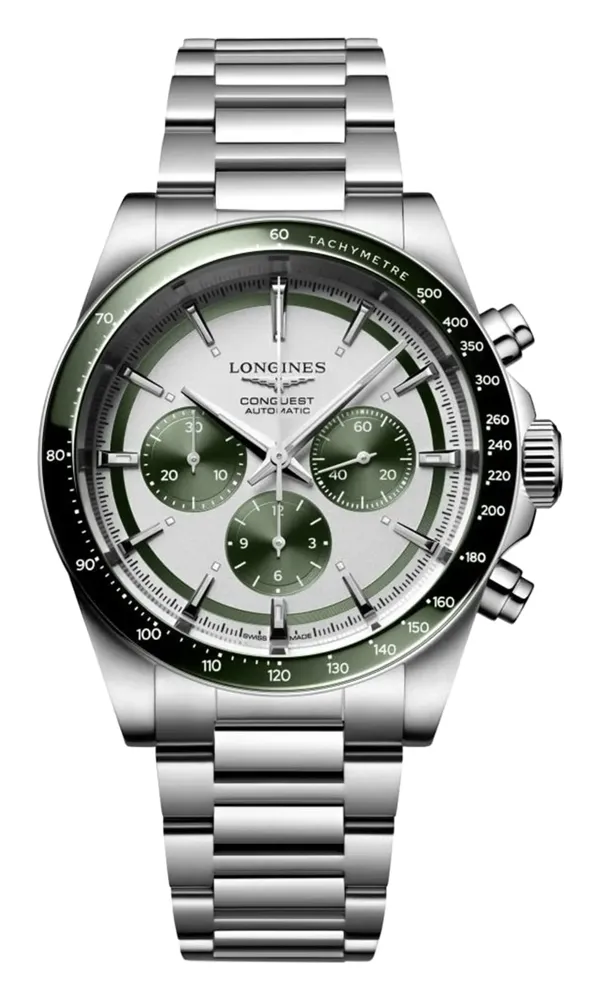 Longines Conquest Chronograph 42, reference L3.835.4.02.6, ceramic and stainless steel case