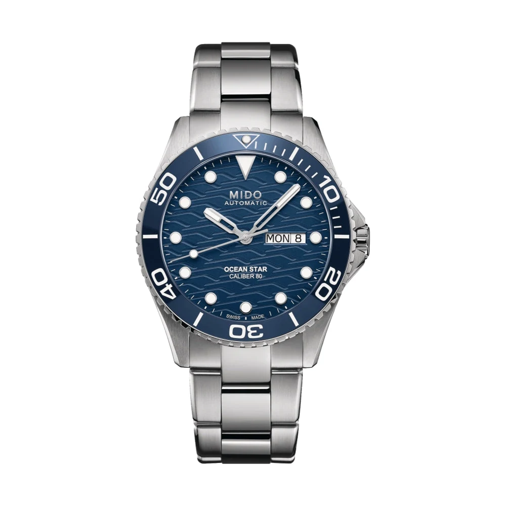 Mido Ocean Star 200C, reference M042.430.11.041.00, blue dial, stainless steel case