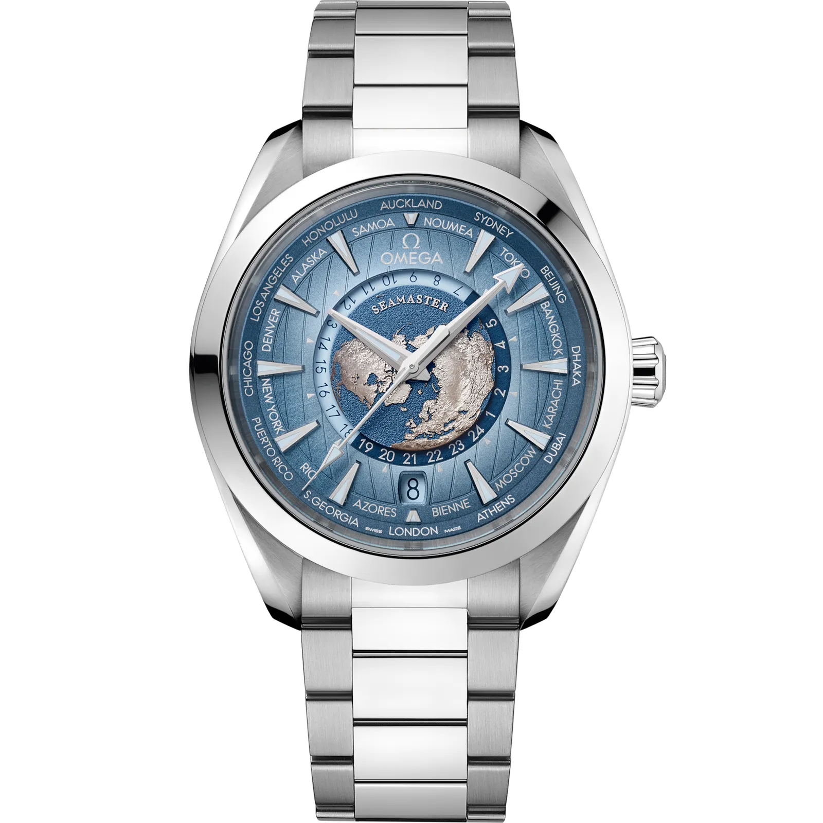 Omega Aqua Terra 150M Seamaster Steel Master Chronometer Certified Watch, reference 220.10.43.22.03.002, blue dial, stainless steel case