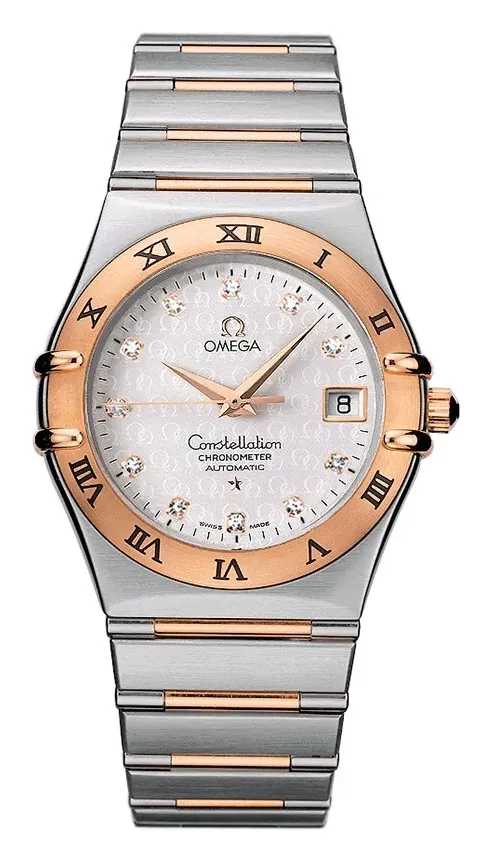 Omega Constellation Automatic 35.5 Stainless, reference 1304.35.00, silver dial, stainless steel and rose gold case