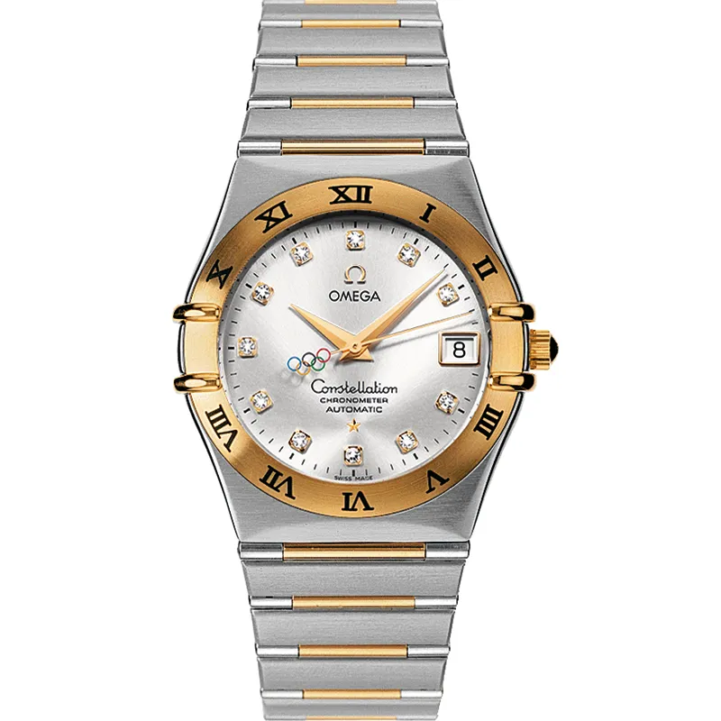 Omega Constellation Automatic 36 111.20.36.10, reference 111.20.36.10.52.001, silver dial, stainless steel and yellow gold case