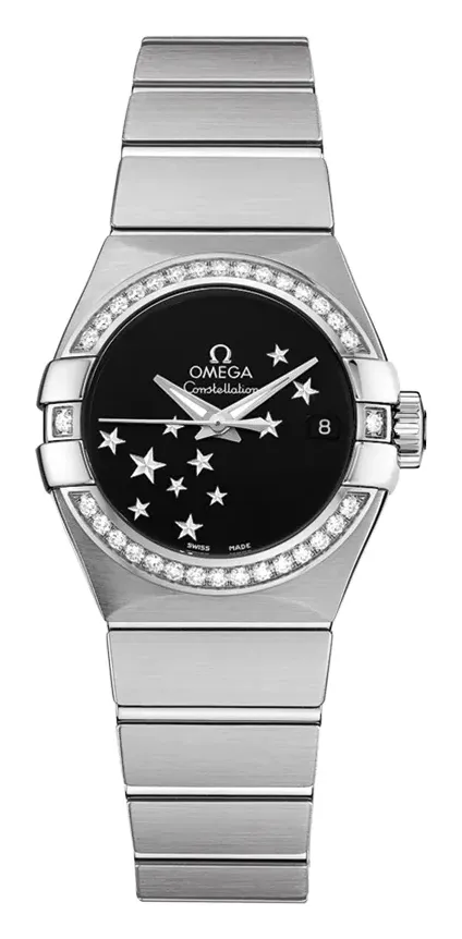 Omega Constellation Co-Axial 27 Brushed 123.15.27.20, reference 123.15.27.20.01.001, black dial, stainless steel case