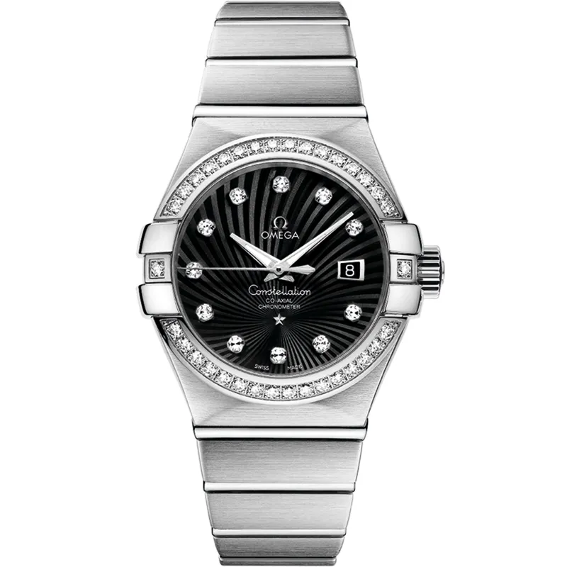 Omega Constellation Co-Axial 31 123.55.31.20, reference 123.55.31.20.51.001, black dial, white gold case