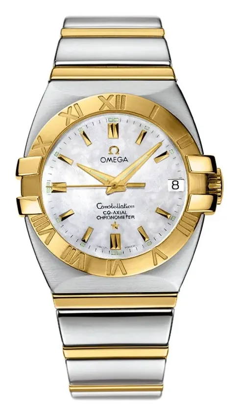 Omega Constellation Co-Axial 31 Double Eagle 1390.70.00, reference 1390.70.00, white dial, stainless steel and yellow gold case