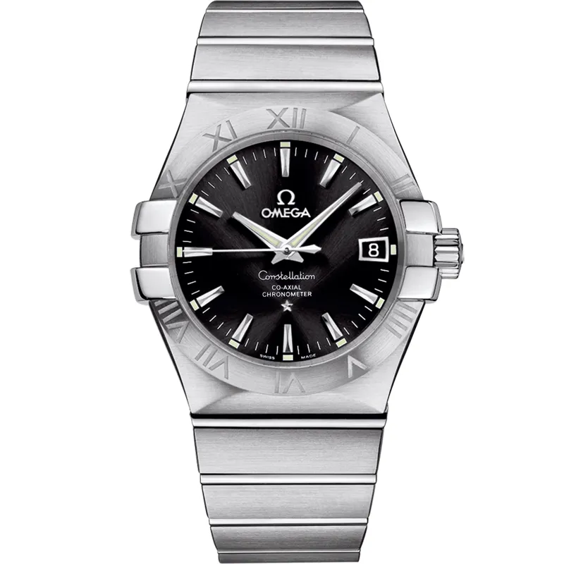 Omega Constellation Co-Axial 35 123.10.35.20, reference 123.10.35.20.01.001, black dial, stainless steel case