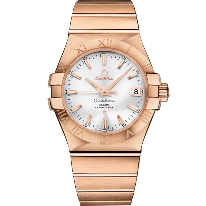 Omega Constellation Co-Axial 35 123.50.35.20, reference 123.50.35.20.02.001, silver dial, rose gold case