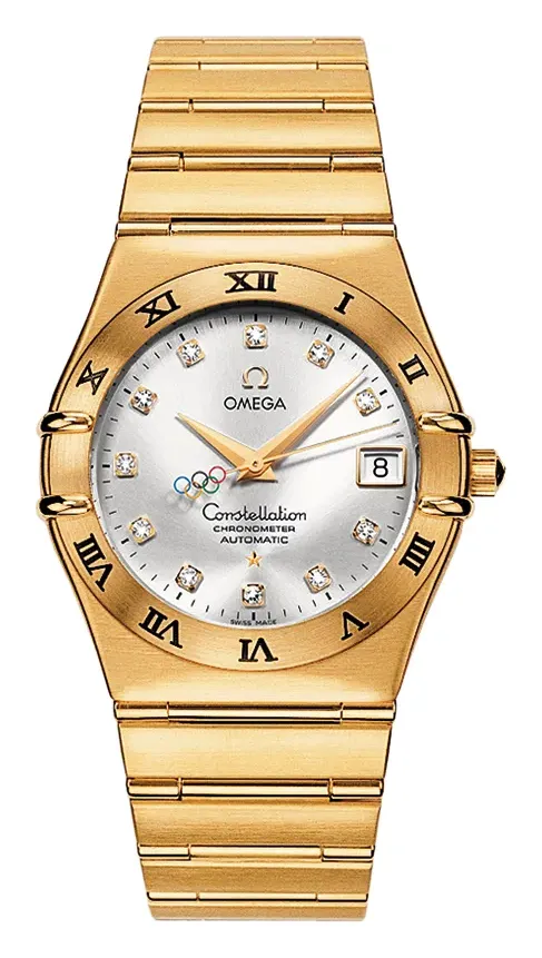 Omega Constellation Co-Axial 35.5 111.50.36.10, reference 111.50.36.10.52.001, silver dial, yellow gold case