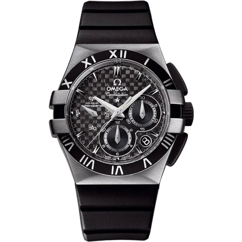 Omega Constellation Co-Axial 35 Chronograph, reference 121.92.35.50.01.001, black dial, titanium case