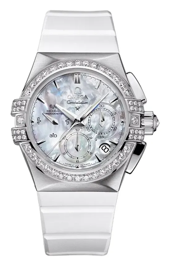 Omega Constellation Co-Axial 35 Chronograph Double Eagle 121.17.35.50, reference 121.17.35.50.05.001, white dial, stainless steel case