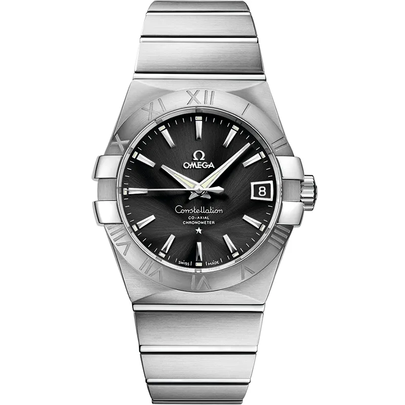 Omega Constellation Co-Axial 38 123.10.38.21, reference 123.10.38.21.01.001, black dial, stainless steel case