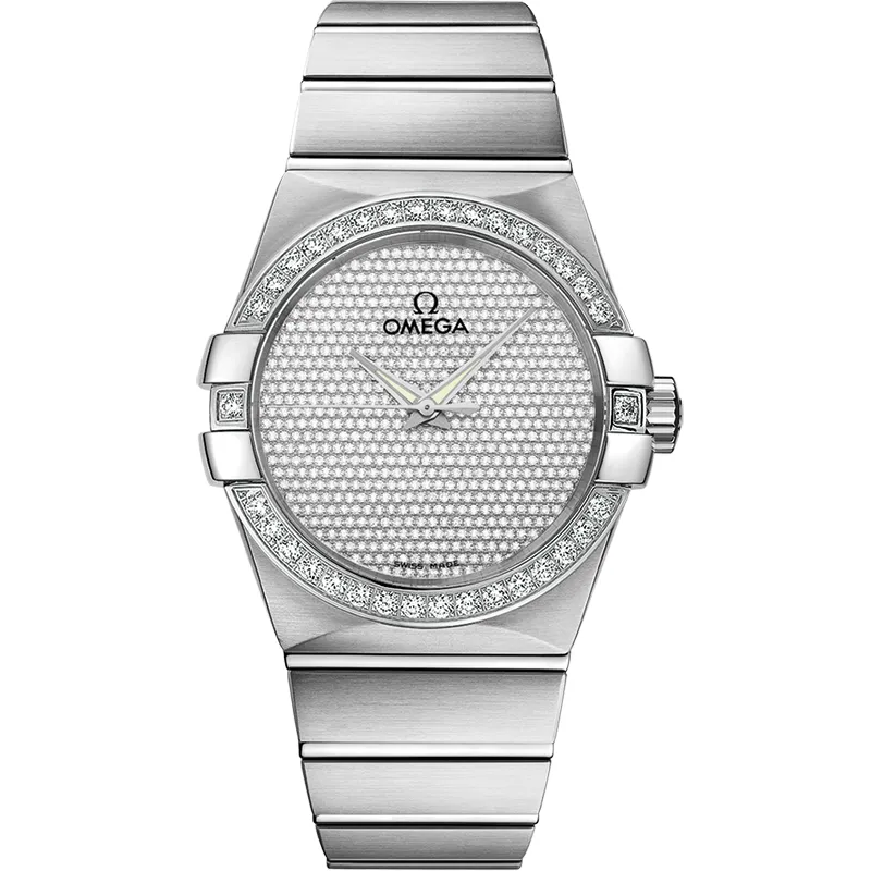 Omega Constellation Co-Axial 38 123.55.38.20, reference 123.55.38.20.99.001, white dial, white gold case