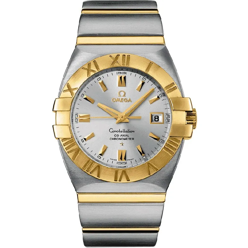Omega Constellation Co-Axial 38 Double Eagle 1203.30.00, reference 1203.30.00, silver dial, stainless steel and yellow gold case