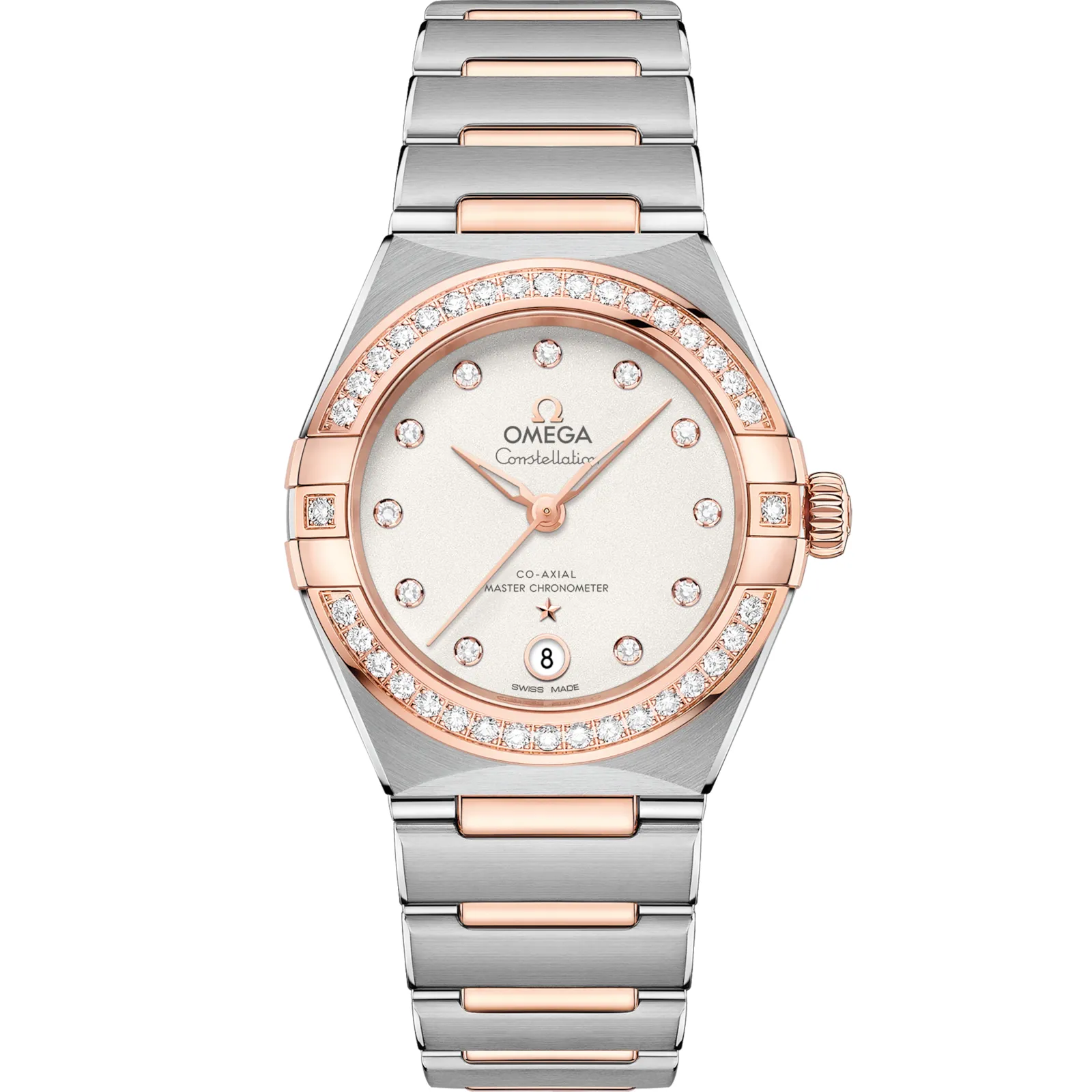 Omega Constellation Manhattan 29 Co-Axial Master Chronometer 131.25.29.20, reference 131.25.29.20.52.001, silver dial, stainless steel and rose gold case